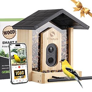 1.5L TT Nature Smart Bird Feeder w/ 1080P AI Camera & Night Vision (Iron Roof) $30 + Free S&H