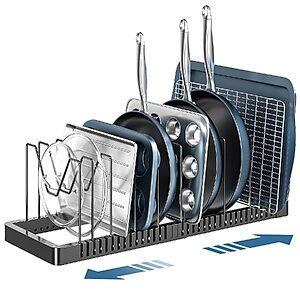 Prime Members: 10-Divider PanPanPal Expandable Under-Cabinet Pot & Pan Organizer $12 + Free S&H