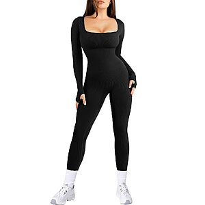 Popilush Women's Long Sleeve Jumpsuit w/ Built-In Bra (Various) $14.80 + Free S&H