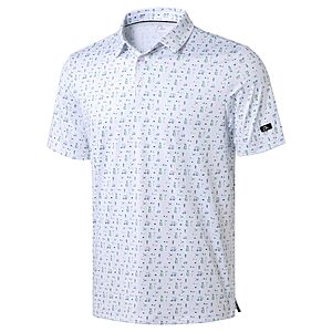 Obla Men's UPF 50+ Printed Golf Polo Shirt (Various)