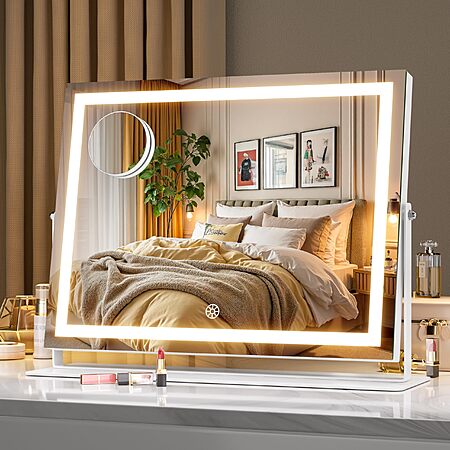 15" x 11.4" MINISO LED Lighted Vanity Makeup Mirror w/ 10x Magnifying Glass $9.99 + Free Shipping w/ Prime or on $35+