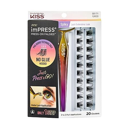 20-Piece KISS imPRESS Press On Self Adhesive False Eyelashes w/ Non-Stick Applicator (12mm-14mm) $4.04 w/ S&S + Free Shipping w/ Prime or on $35+