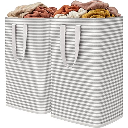 2-Pack 80L Lifewit Collapsible Laundry Baskets w/ Handles (Grey) $11.99 ($5.99 each) + Free Shipping w/ Prime or on $35+