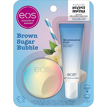 2-Pack eos Flavor Lab Secret Menu Gift Set (Brown Sugar Boba Lip Scrub & 24H Moisture Super Balm) $5.69 w/ S&S + Free Shipping w/ Prime or on $35+