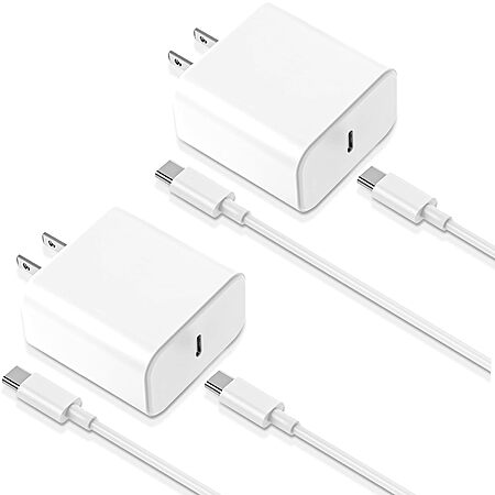 2-Pack 6-ft JAHMAI iPhone Fast Charging Wall Charger Adapter w/ USB-C Cables $4.99 ($2.49 each) + Free Shipping w/ Prime or on $35+