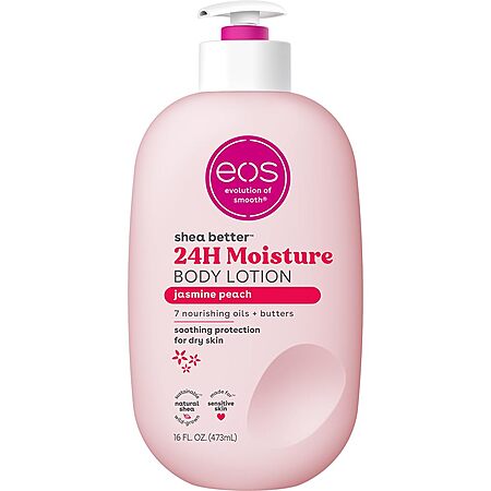 16-Oz eos Shea Better 24-Hour Moisture Body Lotion (Jasmine Peach) $5.58 w/ S&S + Free Shipping w/ Prime or on $35+