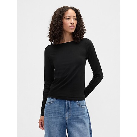 Gap Women's Stretch Jersey Boatneck Tee (Black) $3.38 + Free Shipping