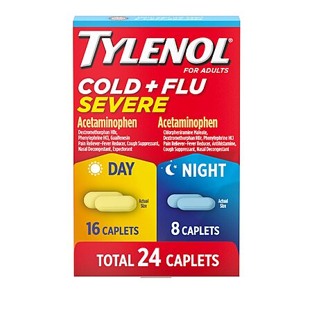 24-Count Tylenol Multi-Symptom Cold + Flu Relief Severe Day & Night Caplets Combo Pack $5.31 w/ S&S + Free Shipping w/ Prime or on $35+