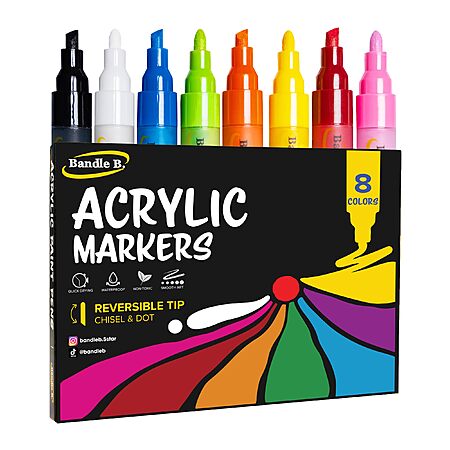 8-Count Bandle B. Acrylic Quick-Drying Waterproof Paint Pens $1.79 w/ S&S + Free Shipping w/ Prime or on $35+