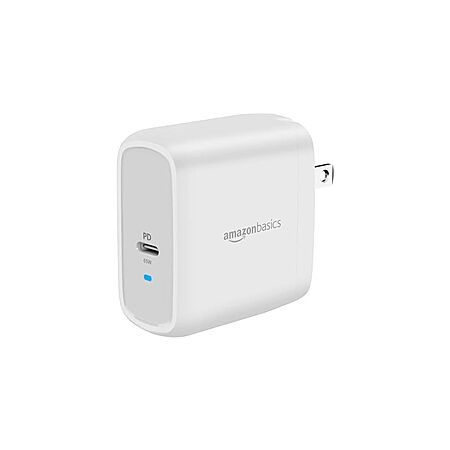 Amazon Basics 65W One-Port GaN USB-C Wall Charger w/ Power Delivery PD (White) $10.99 + Free Shipping w/ Prime