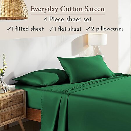 California Design Den 100% Natural Cotton Sheet Set (King, Emerald Green) $22.94 + Free Shipping w/ Prime or on $35+
