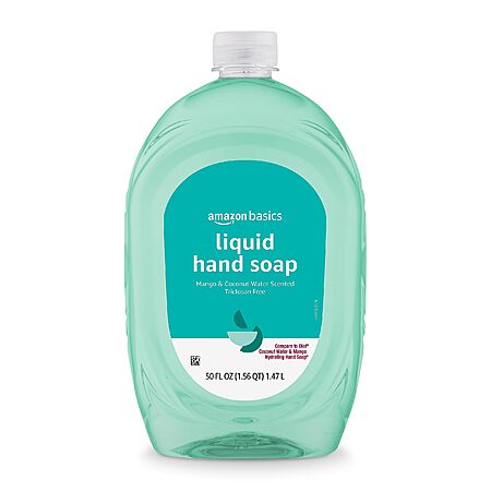 50-Oz Amazon Basics Liquid Hand Soap Refill (Mango and Coconut Water) $3.35 w/ S&S + Free Shipping w/ Prime or on $35+