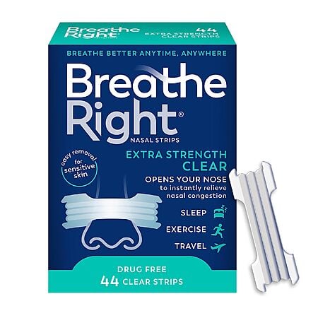 44-Count Breathe Right Extra Strength Nasal Strips (Clear) $11.78 w/ S&S + Free Shipping w/ Prime or on $35+