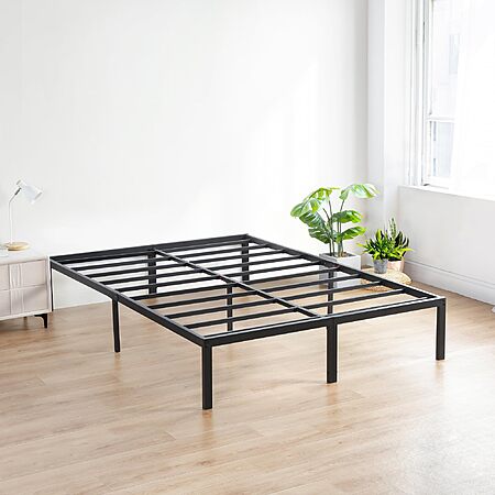 18" Olee Sleep Heavy Duty Steel Slat Easy Assembly Platform Bed Frame (Black, King) $44.99 + Free Shipping