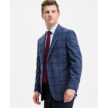 Tommy Hilfiger Men's Men's Modern-Fit Check Sport Coat (Navy/Brown) $44.25 + Free Shipping