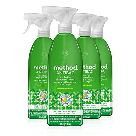 4-Pack Method Antibacterial All-Purpose Cleaner Spray (Bamboo) $12.45 ($3.11 each) w/ S&S + Free Shipping w/ Prime or on $35+