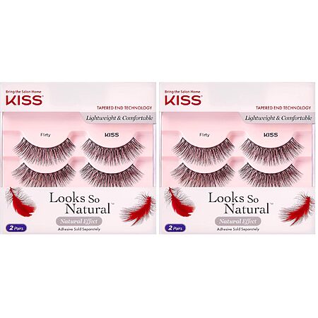 2-Pack Kiss Looks So Natural Double Pack False Eyelashes (Flir) $4.80 ($2.40/pack) + Free Shipping w/ Prime or on $35+