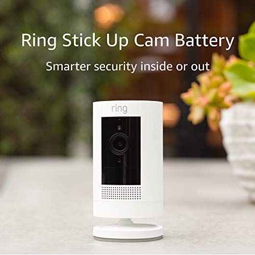 Ring Stick Up Cam HD Security Camera w/ Alexa (Battery/Plug-In, White/Black) $70 + Free Shipping