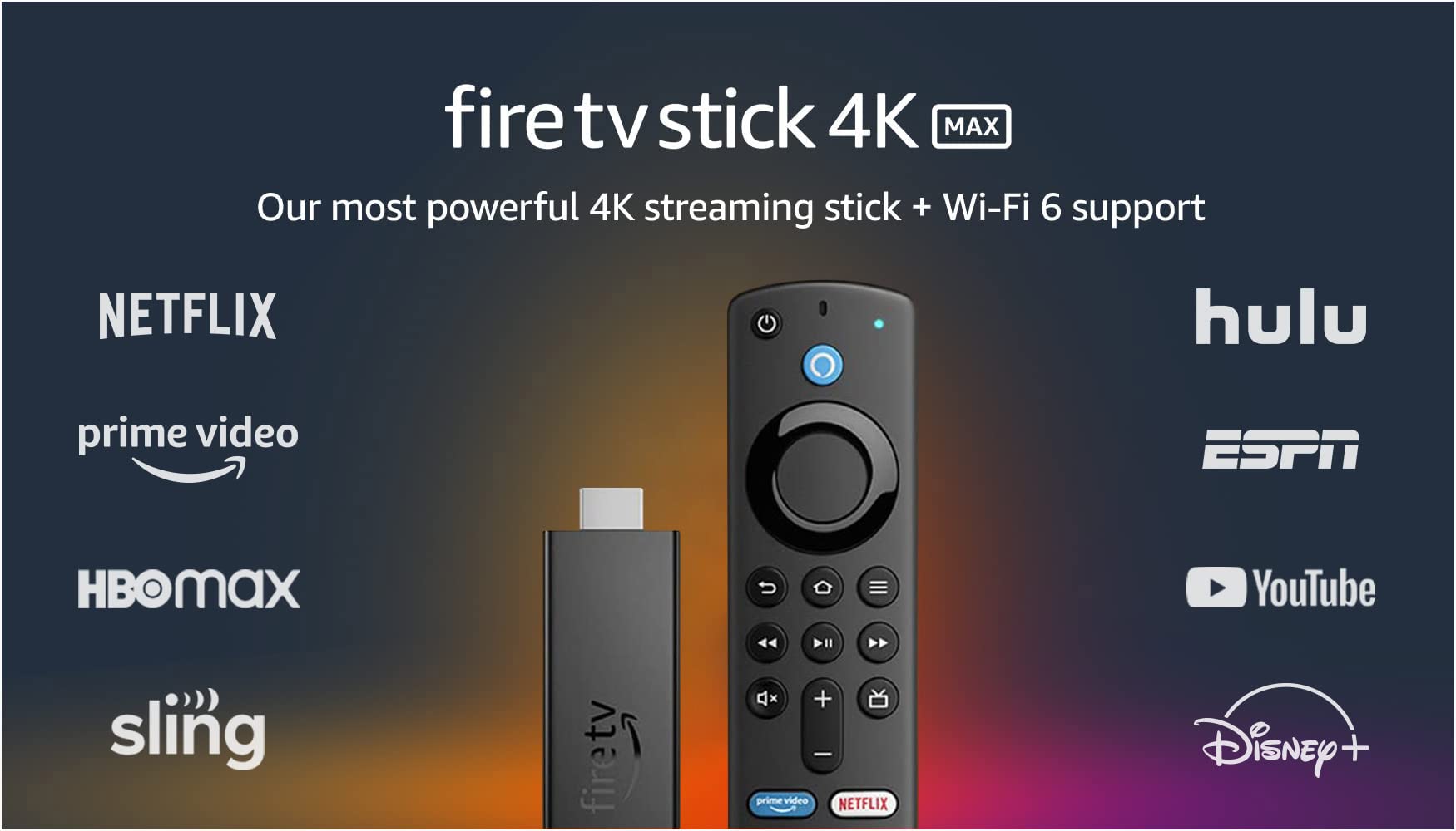 Fire TV Stick 4K Max Wi-Fi 6 Streaming Device w/ Alexa Voice Remote $35 + Free Shipping