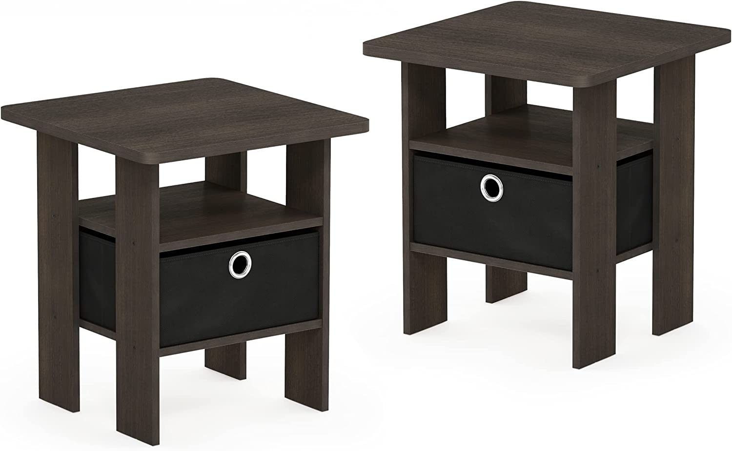 2-Count Furinno Andrey Night Stand Table w/ Bin Drawer: Dark Brown/Black $24.03, French Oak Grey $27.99 + Free Shipping w/ Prime or Orders $25+
