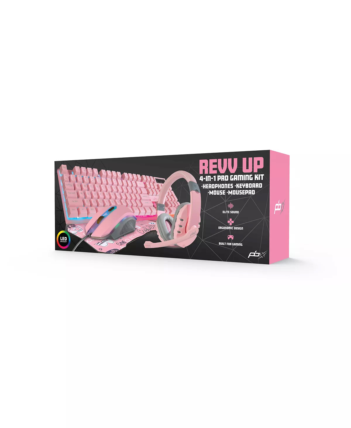 4Piece PBX Gaming Combo Set (Light Pink) Mouse, Mousepad, Keyboard