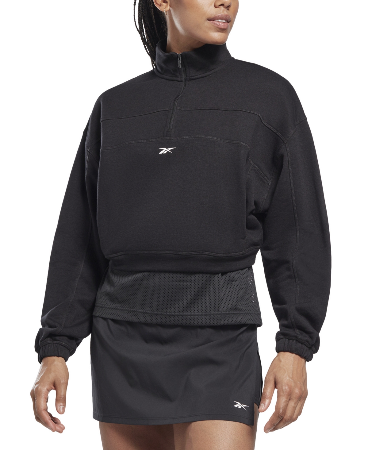 Reebok Women's Workout Ready Quarter-Zip Sweatshirt (Black, Sizes S-XL) $17.93 + Free Store Pickup at Macy's or FS on $25+