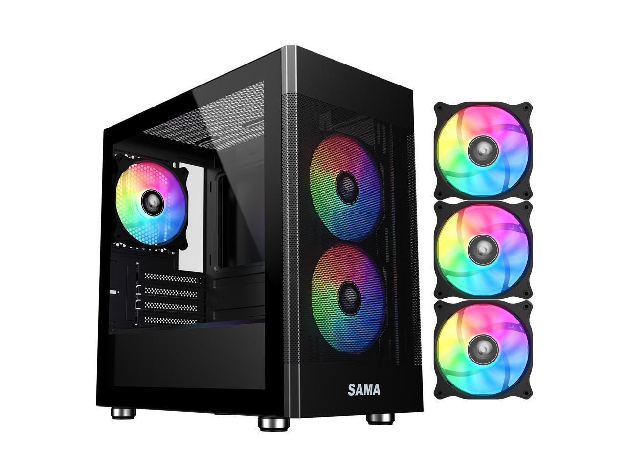 sama-usb3-0-tempered-glass-micro-atx-gaming-computer-case-w-3-x-120mm