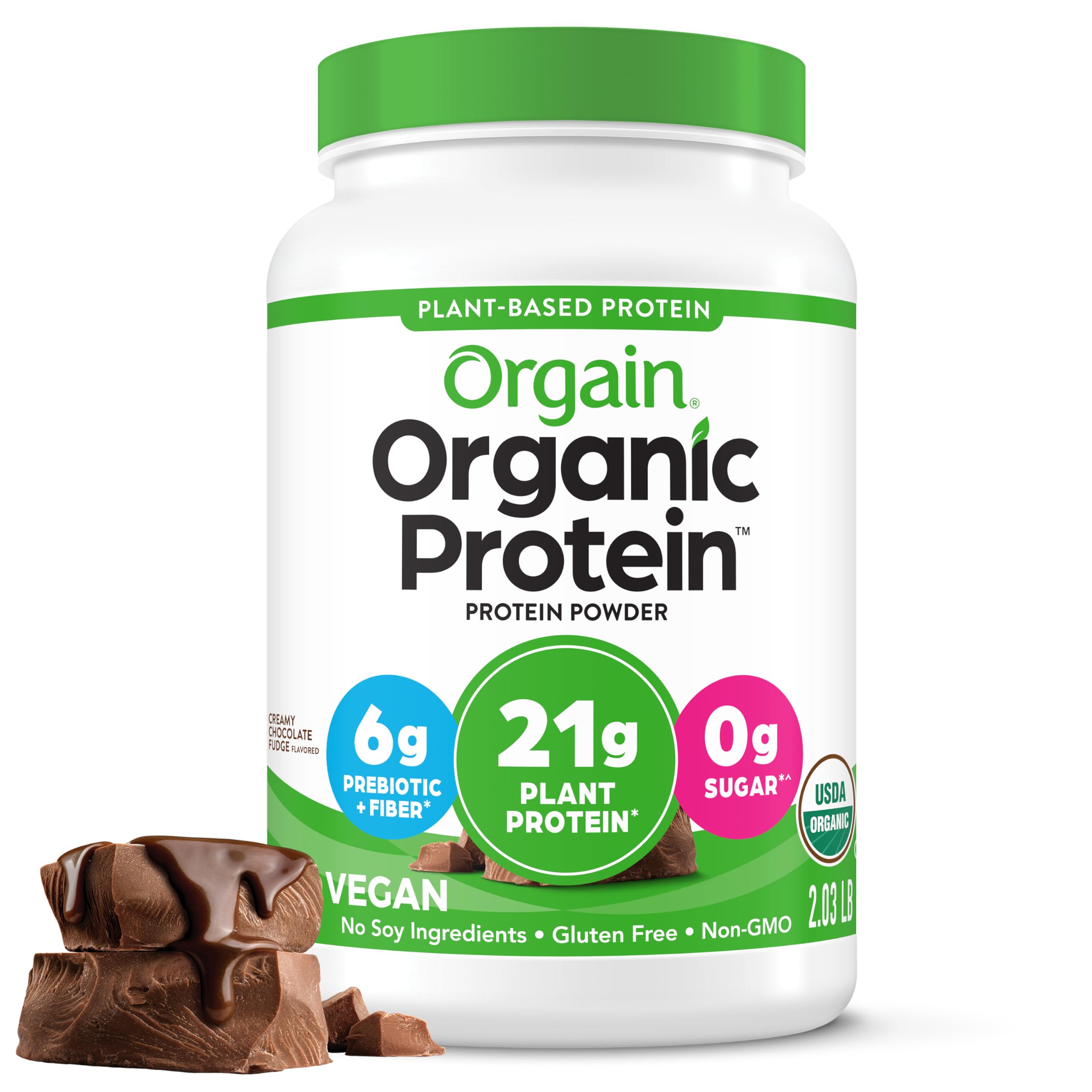 2.03-Lbs Orgain Organic Vegan Protein Powder: Creamy Chocolate Fudge $19.23, Vanilla Bean $19.86 w/ S&S + Free Shipping w/ Prime or on $35+