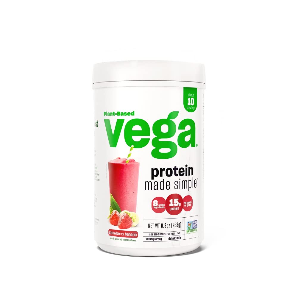 9.3Ounce Vega Protein Made Simple Vegan Protein Powder (Strawberry