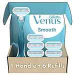 Gillette Venus Smooth Razors for Women w/ Handle &amp; 6 Blade Refills $10.27 + Free Shipping w/ Prime or Orders $25+