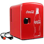 Coca-Cola Classic 4L / 6-Can Mini Fridge w/ 12V DC & 110V AC Cords (Red) $20