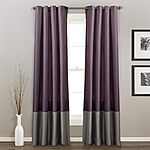 Lush Decor White Prima Window Curtains (Pair, 54&quot;W x 84&quot;L, Purple &amp; Gray) $7 + Free Shipping w/ Prime or on $35+