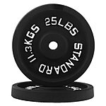 2-Count 25-Lbs Signature Fitness Cast Iron 1&quot; Standard Weight Plate Set $50 + Free Shipping