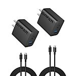 Prime Members: 2-Pack Anker 20W Dual Port USB Fast Wall Charger w/ 5' USB-C Cable $13 + Free Shipping