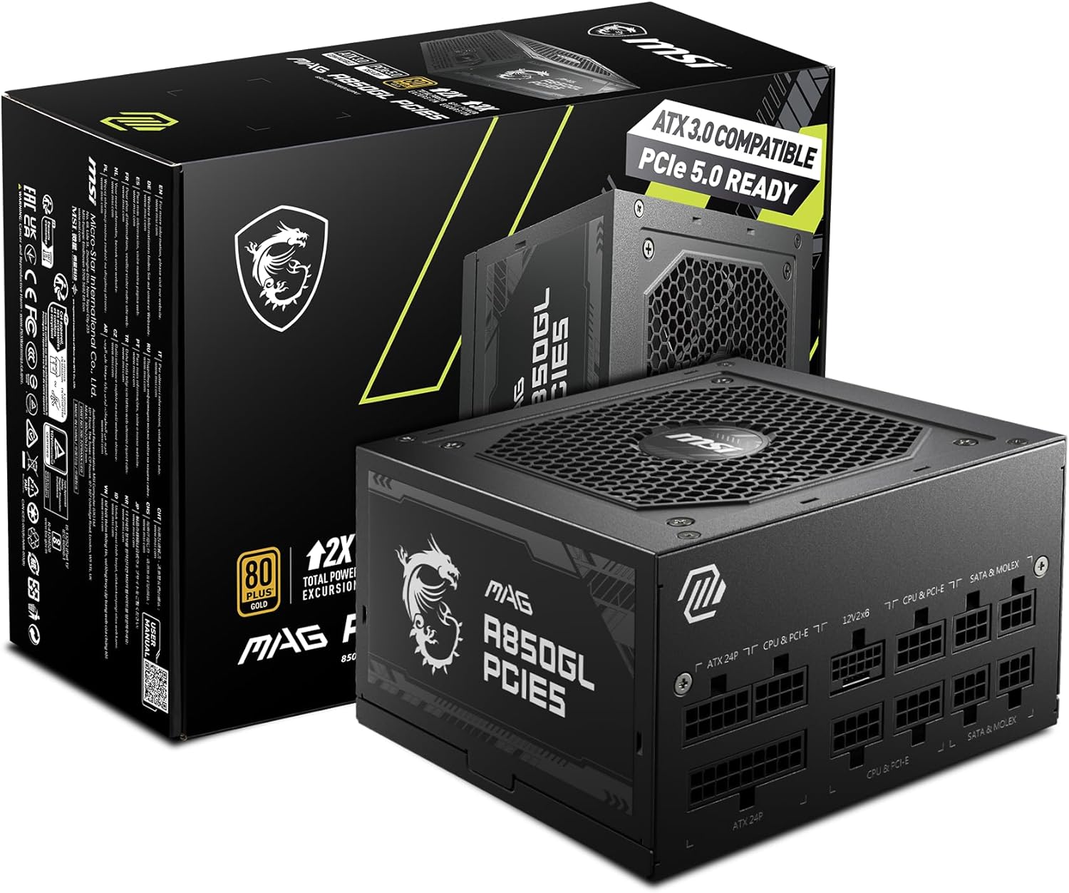 850W MSI MAG A850GL PCIE 5 & ATX 3.0 Fully Modular 80+ Gold Gaming Power Supply $90 + Free Shipping