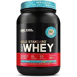 2-Lbs Optimum Nutrition Gold Standard 100% Whey Protein Powder: Fruity Cereal $22.80 & More w/ Subscribe & Save