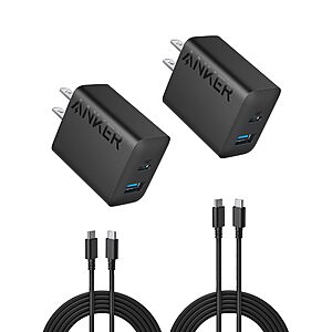 Amazon Prime Members: 2-Pack Anker 20W Dual Port USB Fast Wall Charger w/ 5' USB-C Cable $13 + Free Shipping w/ Prime or on $35+