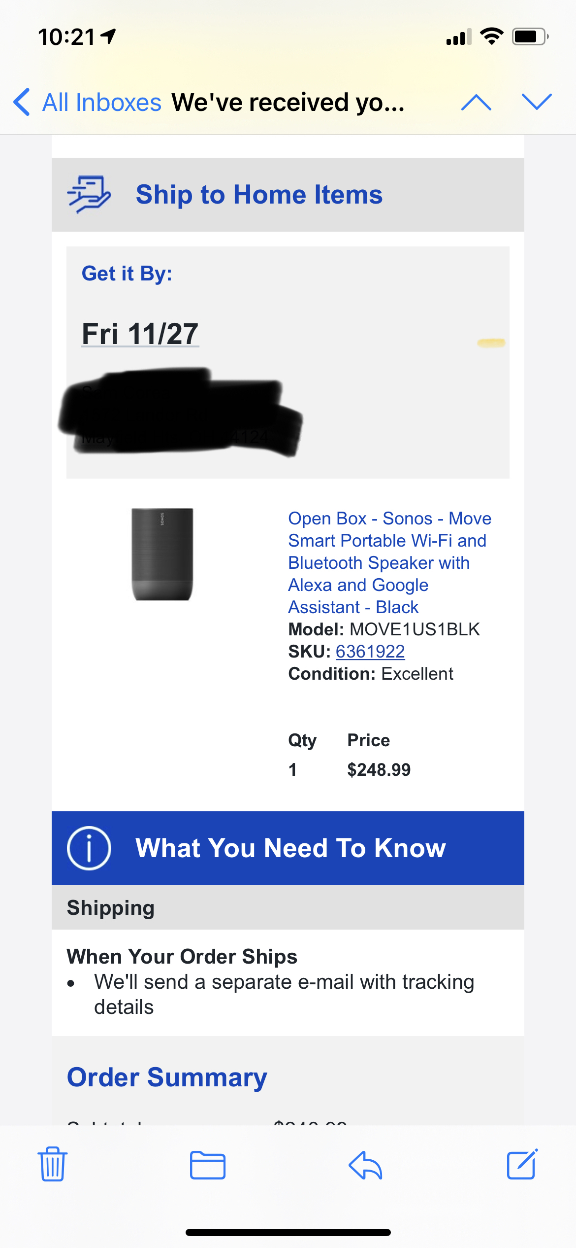 best buy open box sonos