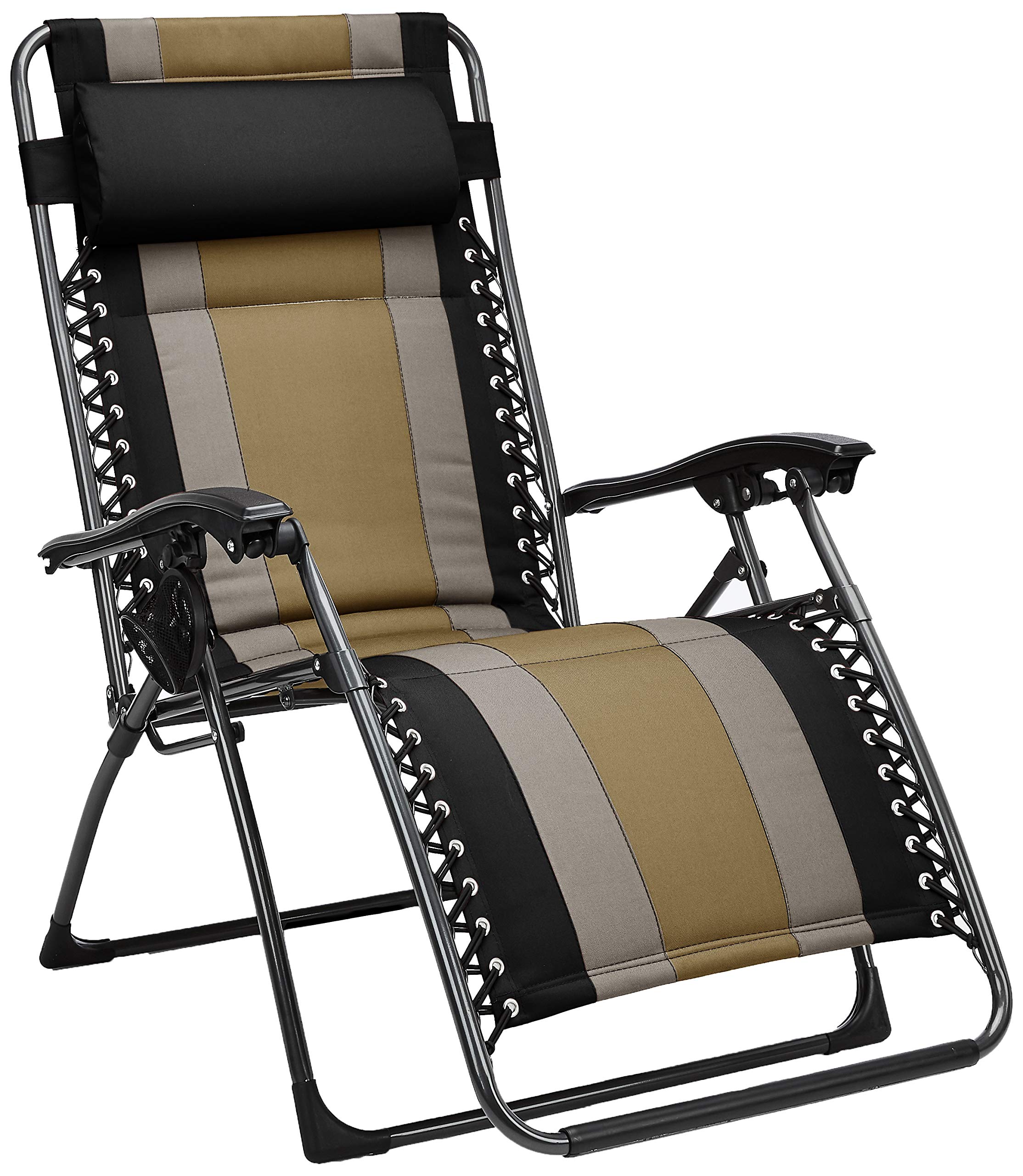 Amazon Basics Outdoor Padded Adjustable Zero Gravity Folding Reclining Lounge Chair with Pillow - Black - $27.50
