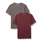 Amazon Essentials Men's Slim-Fit Short-Sleeve Pique Cotton Henley, Pack of 2 $8.90