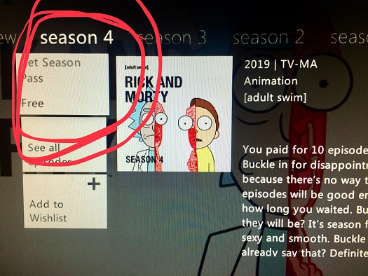 Rick And Morty Season 4 Season Pass Hd For Free On Xbox 360