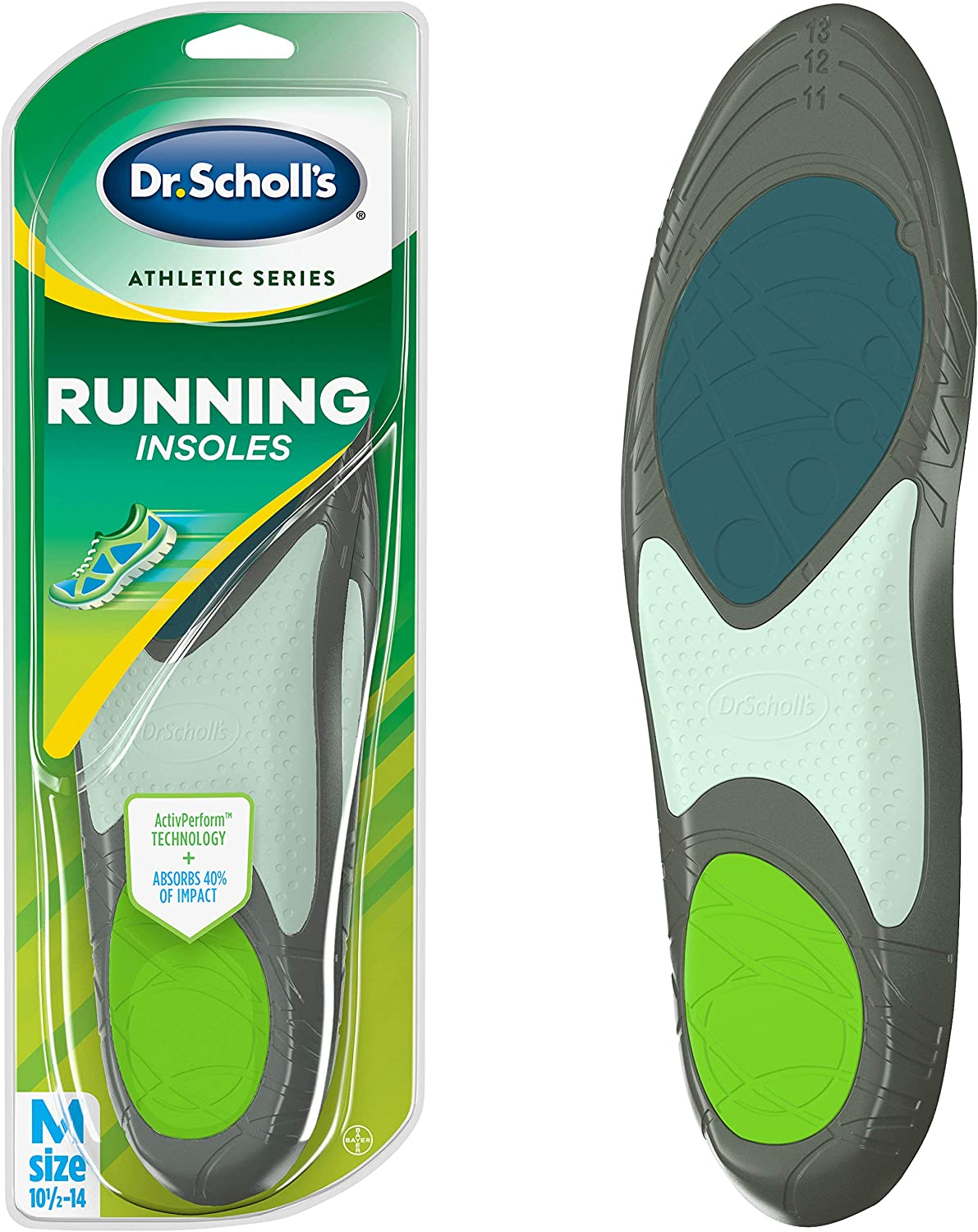 Dr. Scholl’s Running Insoles // Reduce Shock and Prevent Common Running Injuries: Runner's Knee, Plantar Fasciitis and Shin Splints, (Men's 10.5-14) $9.59