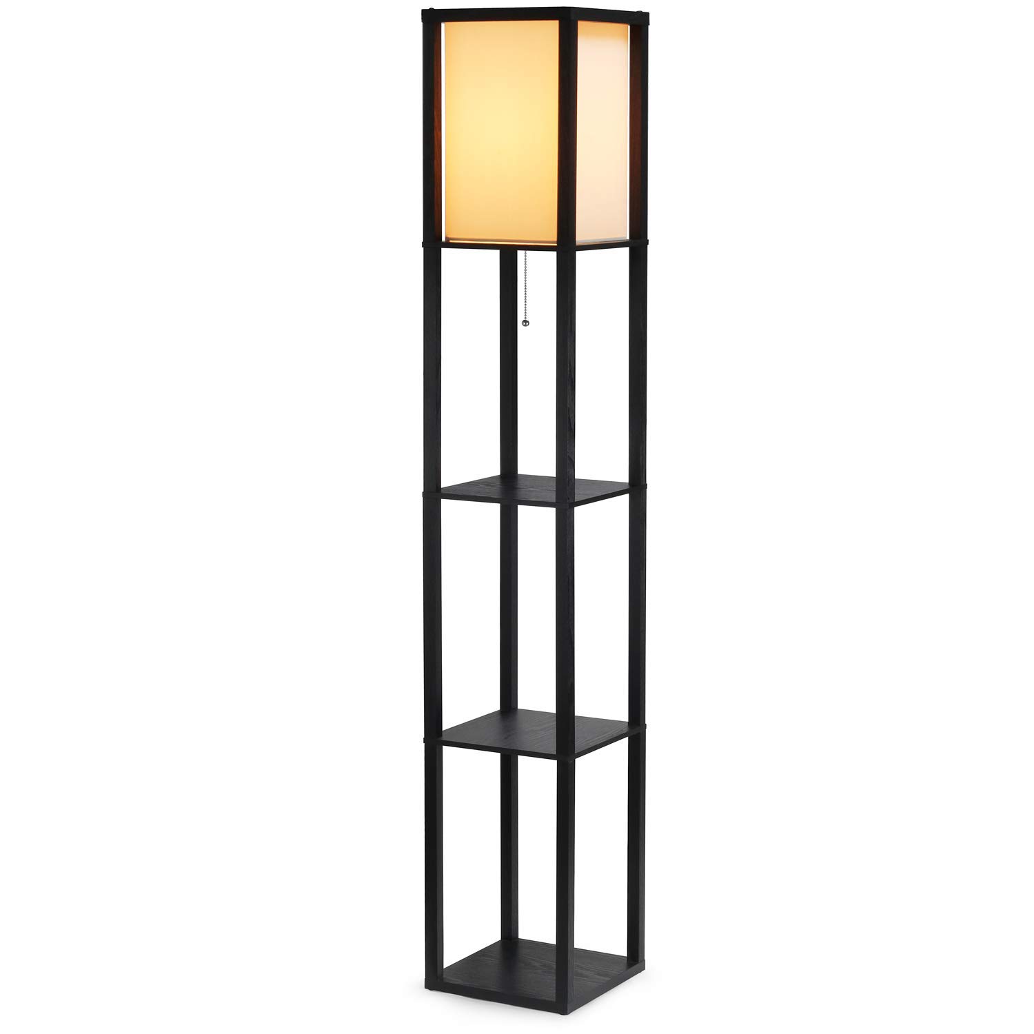 Shine Hai Shelf Floor Lamp W Asian Wood Frame Design Amazon 58