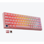 Tilted Nation 65% Percent Rechargeable Wired or Wireless Hot Swappable RGB Keyboard in Pink - $19.99 @ Amazon
