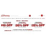 JCPenney $10 Off $25 or 20% Off $100  or 25% Off $150 (online&amp;in-store: expires on 09/27/15)