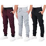 Real Essentials 3 Pack: Boys Youth Active Athletic Soft Fleece Jogger Sweatpants $29.74
