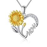 Sterling Silver Sunflower Mom Necklace w. Code $23.99