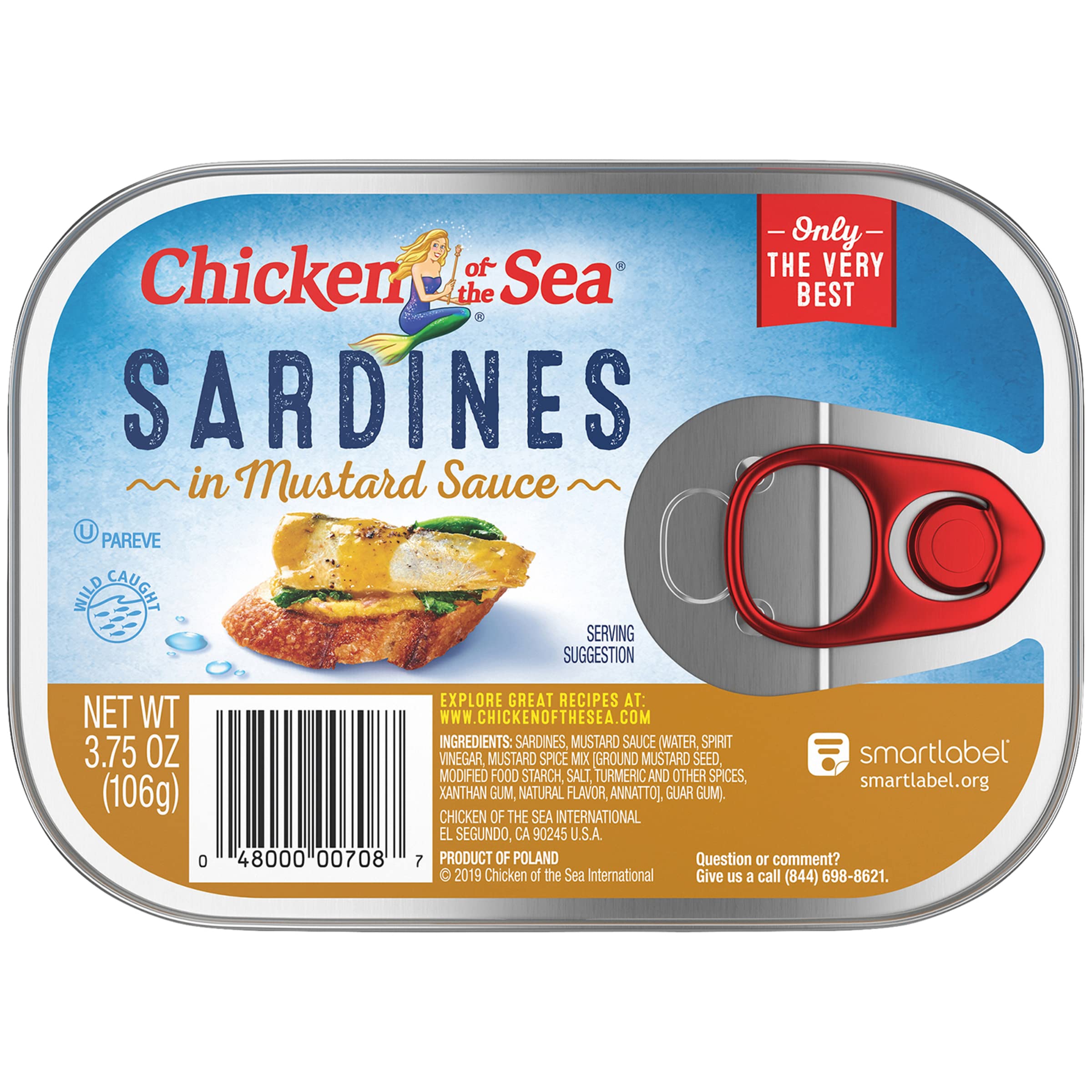 Chicken of the Sea Sardines in Mustard Sauce, Wild Caught, 3.75-Ounce Can (Pack of 1) w/ S&S $1.23