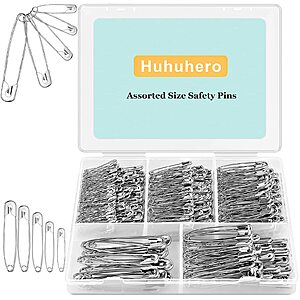 Safety Pins Assorted, 340-Pack 5 Different Sizes Large Safety Pins Heavy Duty Safety Pin, Safety Pins for Clothes Pins, Small Safety Pins for Sewing, Crafts $  5.59