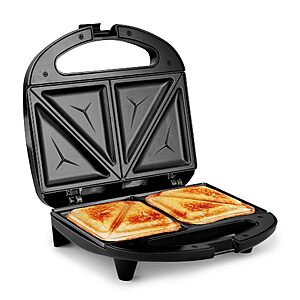 Elite Gourmet ESM2207 Maxi-Matic Sandwich Panini Maker Grilled Cheese Machine Tuna Melt Omelets Non-Stick Surface, 2 Slice, Black $11.7